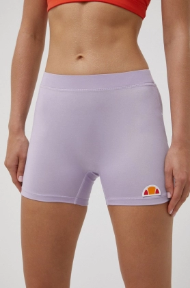 Ellesse pantaloni scurti femei, culoarea violet, neted, medium waist