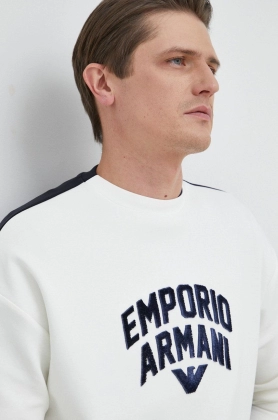 Emporio Armani bluza barbati, culoarea alb, modelator