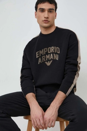 Emporio Armani bluza barbati, culoarea negru, modelator