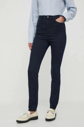 Emporio Armani jeansi femei, culoarea albastru marin