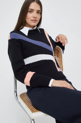 Emporio Armani pulover de bumbac femei, culoarea negru