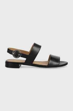 Emporio Armani sandale de piele femei, culoarea negru