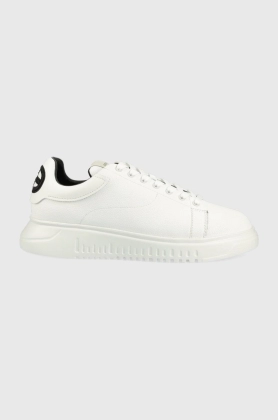 Emporio Armani sneakers din piele culoarea alb