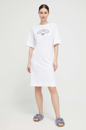 Emporio Armani Underwear camasa de noapte din bumbac culoarea alb, bumbac