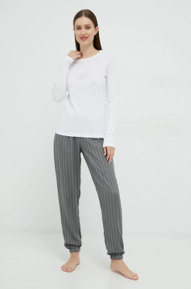 Emporio Armani Underwear pijama femei, culoarea gri