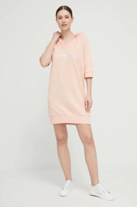 Emporio Armani Underwear rochie culoarea roz, mini, oversize
