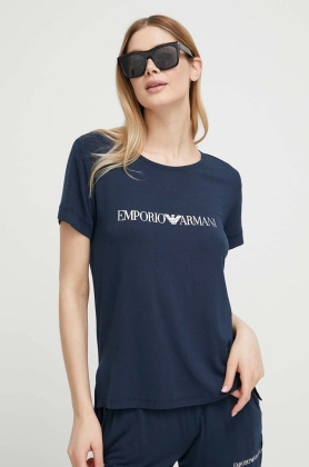 Emporio Armani Underwear tricou de plaja culoarea albastru marin