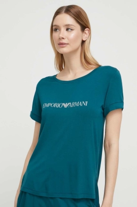 Emporio Armani Underwear tricou de plaja culoarea verde