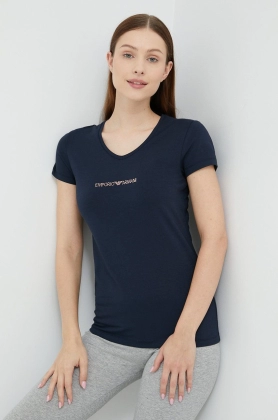 Emporio Armani Underwear tricou femei, culoarea albastru marin