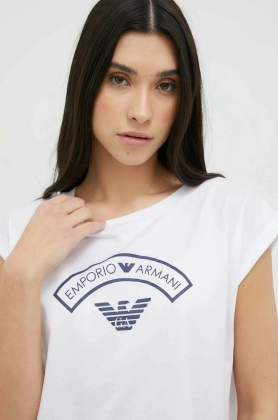 Emporio Armani Underwear tricou lounge din bumbac culoarea alb