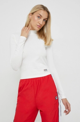 Fila longsleeve femei, culoarea alb, cu turtleneck