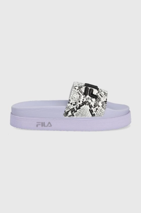 Fila papuci Morro Bay Zeppa femei, culoarea violet, cu platforma