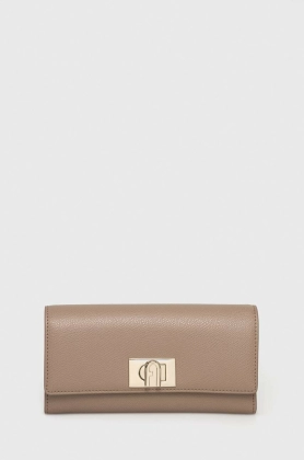 Furla portofel de piele femei, culoarea bej