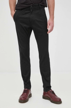 G-Star Raw pantaloni barbati, culoarea negru, cu fason chinos