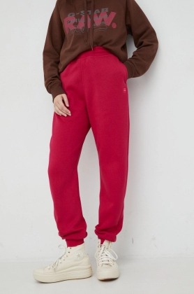 G-Star Raw pantaloni de trening femei, culoarea roz, neted