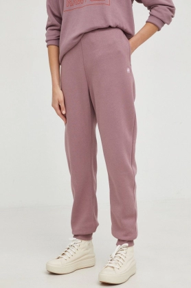 G-Star Raw pantaloni de trening femei, culoarea violet, neted