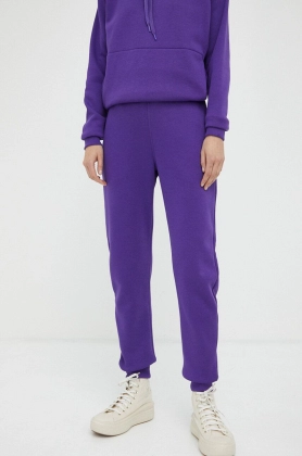 G-Star Raw pantaloni de trening femei, culoarea violet, neted