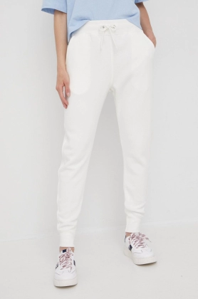 G-Star Raw pantaloni femei, culoarea alb, neted