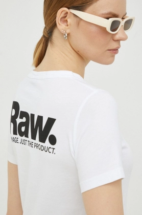 G-Star Raw tricou din bumbac culoarea alb