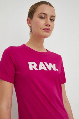 G-Star Raw tricou din bumbac culoarea roz