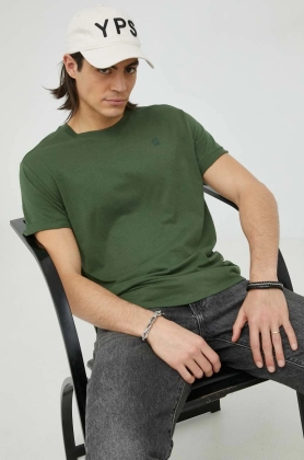 G-Star Raw tricou din bumbac culoarea verde, neted