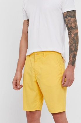 Gant pantaloni scurti din bumbac barbati, culoarea galben