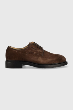 Gant pantofi de piele intoarsa Millbro barbati, culoarea maro, 25633355.G46