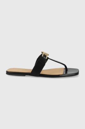 Gant slapi de piele Palmsea femei, culoarea negru, cu toc plat