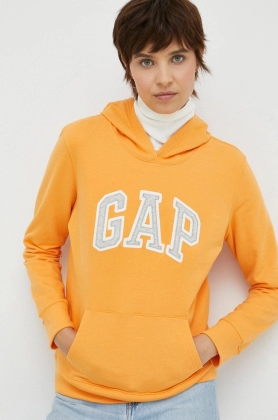 GAP bluza femei, culoarea portocaliu, cu gluga, modelator