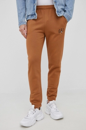 GAP pantaloni barbati, culoarea maro, cu imprimeu