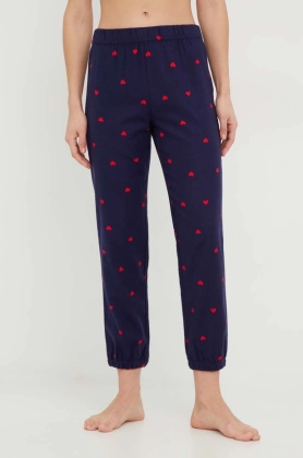 GAP pantaloni de pijama Mickey Mouse femei, culoarea albastru marin