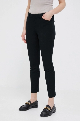 GAP pantaloni femei, culoarea negru, mulata, medium waist