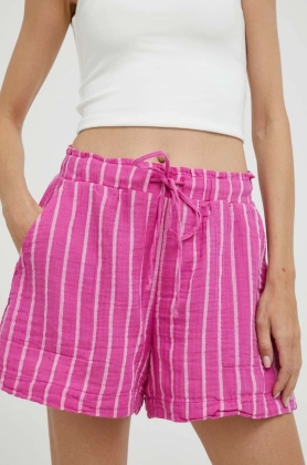 GAP pantaloni scurti din bumbac culoarea violet, modelator, high waist