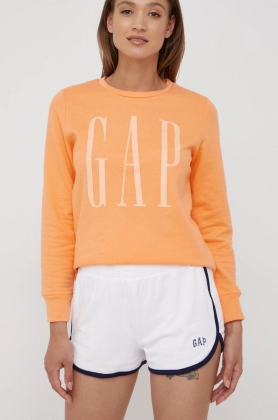 GAP pantaloni scurti femei, culoarea alb, modelator, high waist