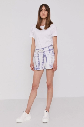 GAP Pantaloni scurti femei, culoarea alb, modelator, high waist