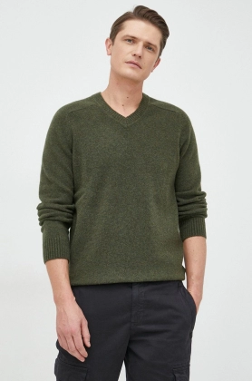 GAP pulover din amestec de lana barbati, culoarea verde, calduros