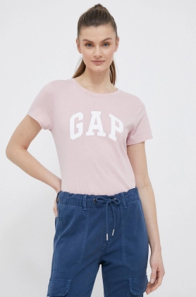 GAP tricou din bumbac 2-pack culoarea roz