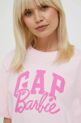 GAP tricou din bumbac x Barbie culoarea roz