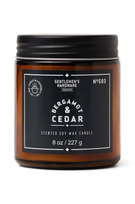 Gentelmen\'s Hardware lumanare parfumata de soia Bergamot & Cedar 227 g