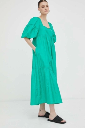 Gestuz rochie culoarea verde, midi, oversize