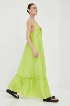 Gestuz rochie Thea culoarea verde, maxi, drept