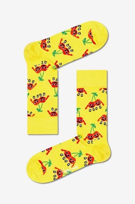 Happy Socks sosete Check Me Out culoarea galben