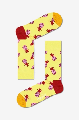 Happy Socks sosete culoarea galben, Skarpetki Happy Socks Pineapple PNA01-2200
