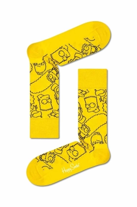 Happy Socks sosete The Simpsons Family culoarea galben