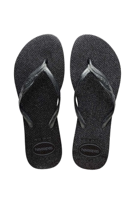 Havaianas slapi FANTASIA GLOSS femei, culoarea negru, cu toc plat, 4145643.0006