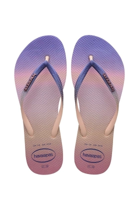 Havaianas slapi Slim Gradient Sunset femei, cu toc plat