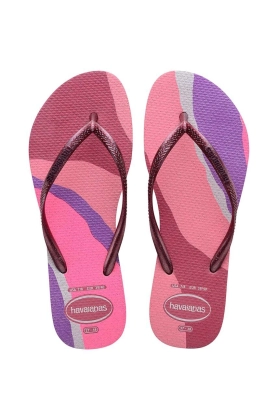 Havaianas slapi SLIM PALETTE femei, culoarea roz, cu toc plat, 4145766.1750