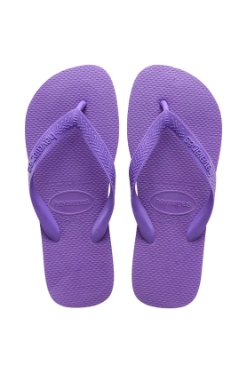 Havaianas slapi Top femei, culoarea violet, cu toc plat