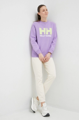 Helly Hansen bluza femei, culoarea violet, cu imprimeu