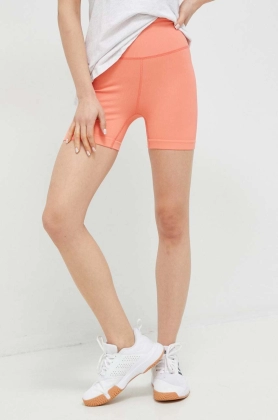 Helly Hansen pantaloni scurti sport Allure femei, culoarea portocaliu, neted, high waist